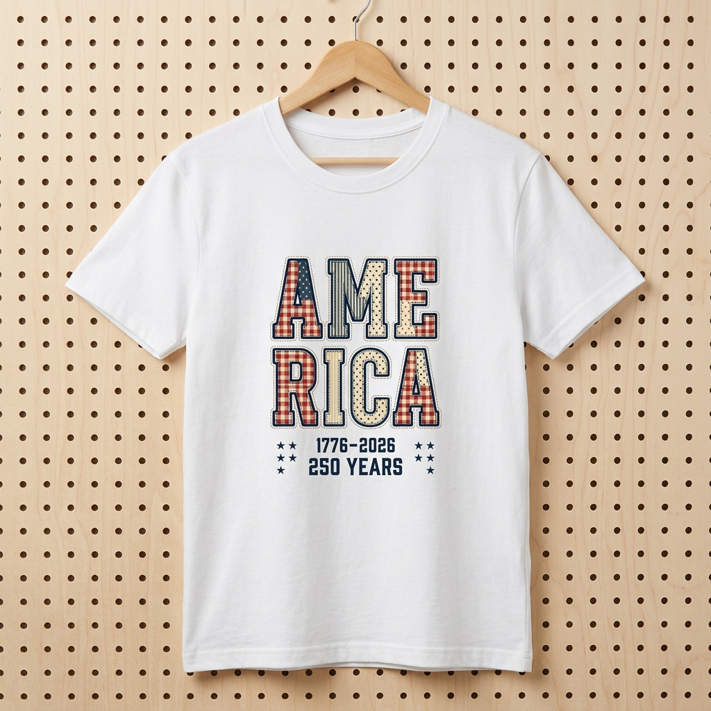 America 250 Years Graphic Baby Tee — 1776–2026 Patriotic Womens Crop Shirt