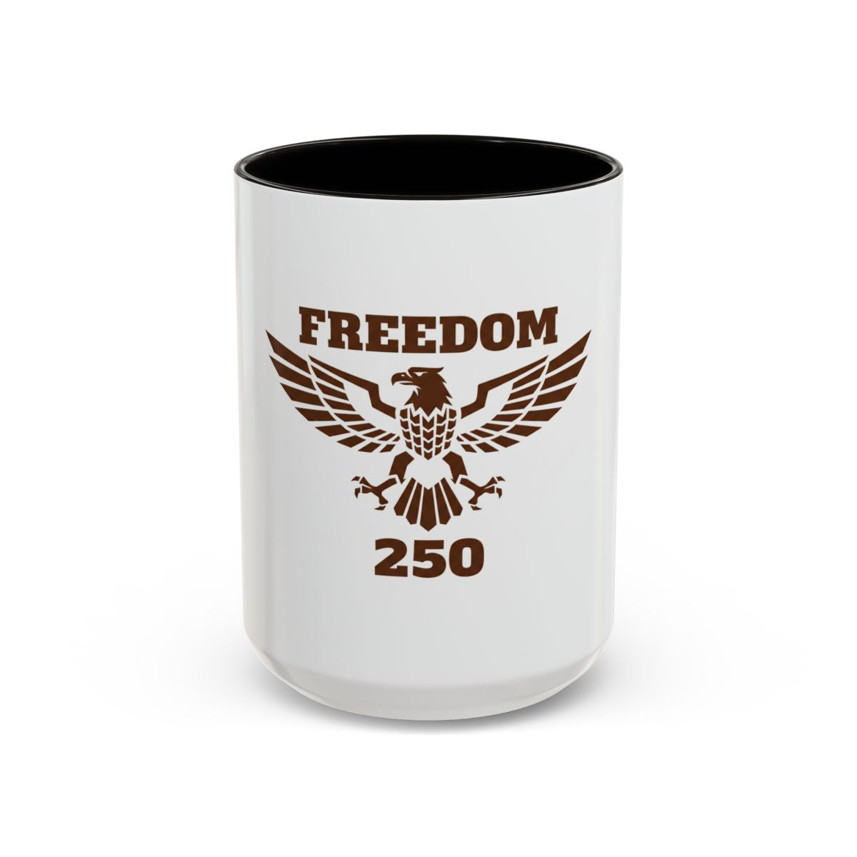 Freedom 250 Eagle Mug — Patriotic Coffee Cup (15oz) — Black