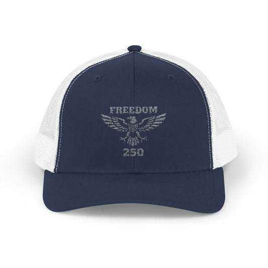 Freedom Eagle Trucker Cap — Vintage Military Snapback Mesh Hat